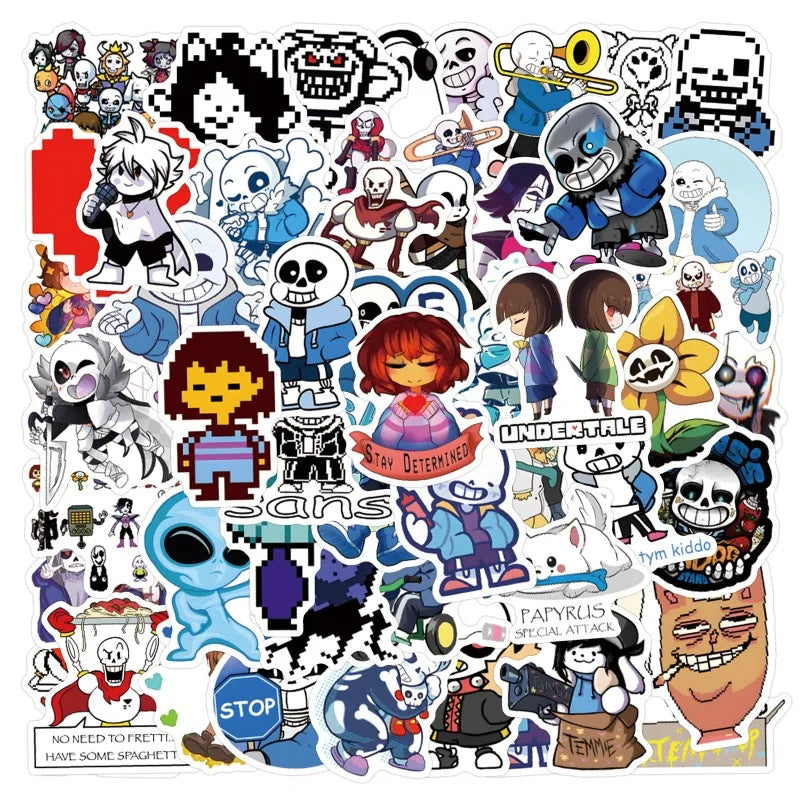 55pcs Undertale Stickers for Laptop, Phone, Water Bottle, Scooter, Suitcase, Refrigerator (Online Order Only)