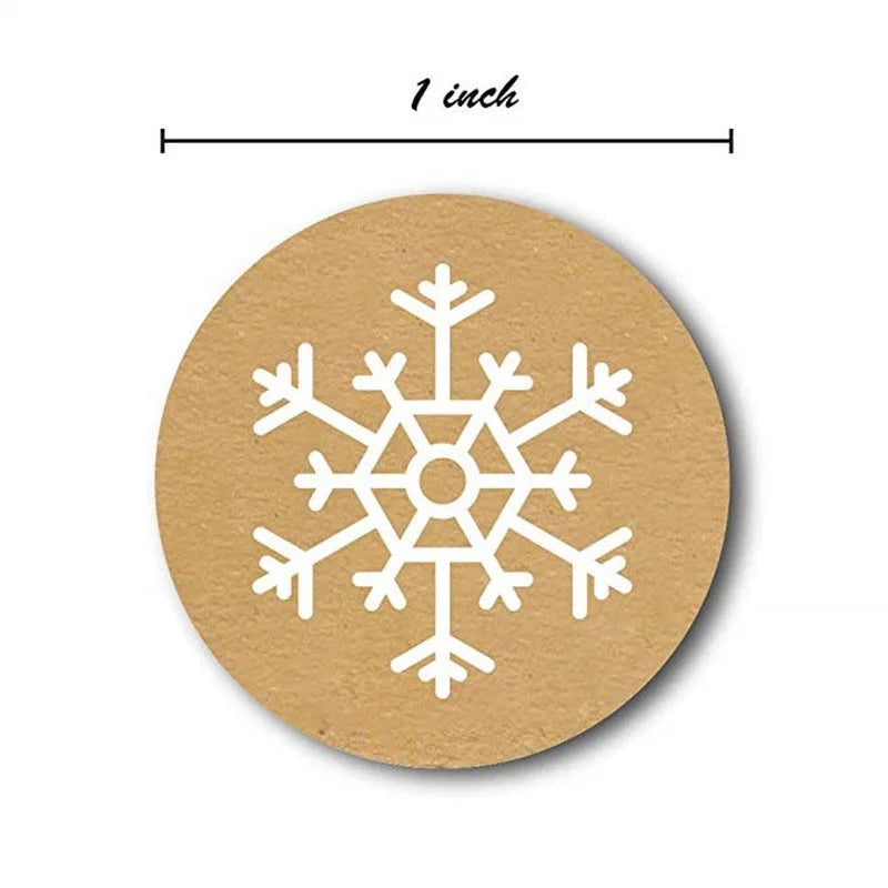 100-500pcs Round Christmas Stickers 6 Styles Snowflake Holiday Sticker Halloween Cute Lable For Scrapbooking Stationery Sticker (Online Order Only)