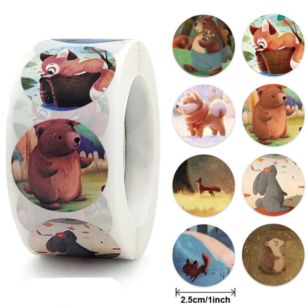 100-500pcs Reward Stickers Cute Cartoon Animal Cake Bread Labels for Children Bakery Gift Toy Scrapbooks Game Teacher Encourage (ONLINE ORDER ONLY)