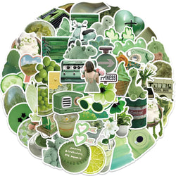 10/30/60PCS Ins Style Green Cartoon Cute VSCO Stickers Aesthetic Luggage Skateboard Phone Guitar Graffiti Sticker For Girls Kids (ONLINE ORDER ONLY)