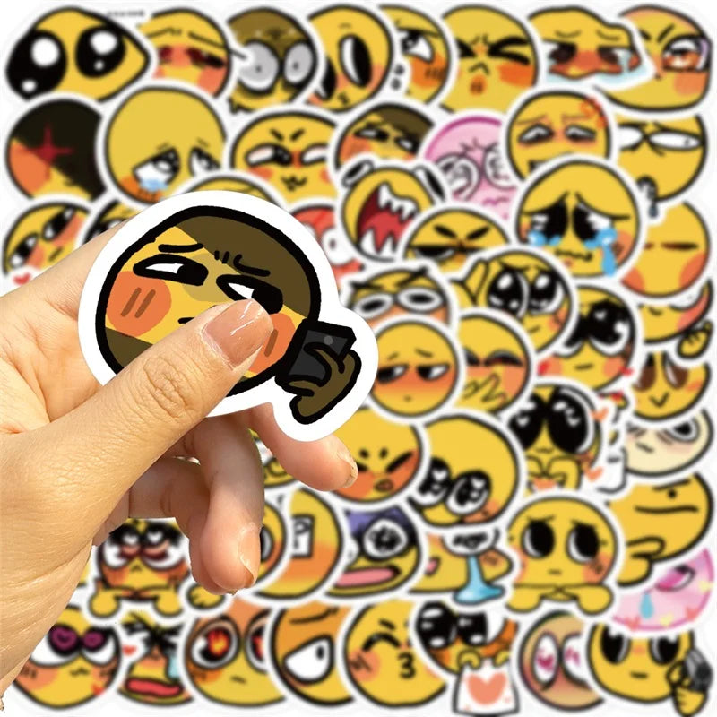 10/30/60PCS Cute Mood Yellow Sticker Aesthetic Korean Stationery Children's PVC Decoration Scrapbooking School Supplies for Kids (ONLINE ORDER ONLY)