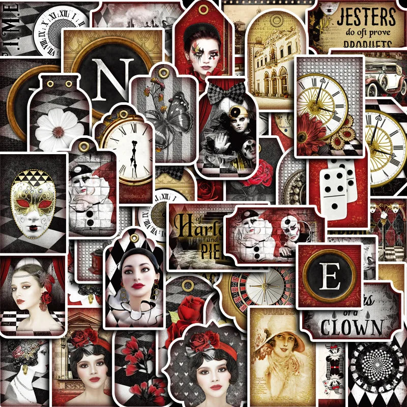 Queen of Hearts Retro Stickers for Phone Laptop Luggage Skateboard Decals Gift (Online Order Only)