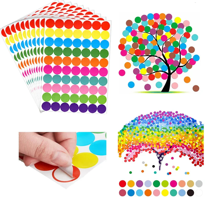 6mm 8mm 10mm 19mm 20mm 40mm Round Spot 10Sheets Circles Sealing Sticker Paper Labels Coloured Adhesive Package Party Decoration (Online Order Only)