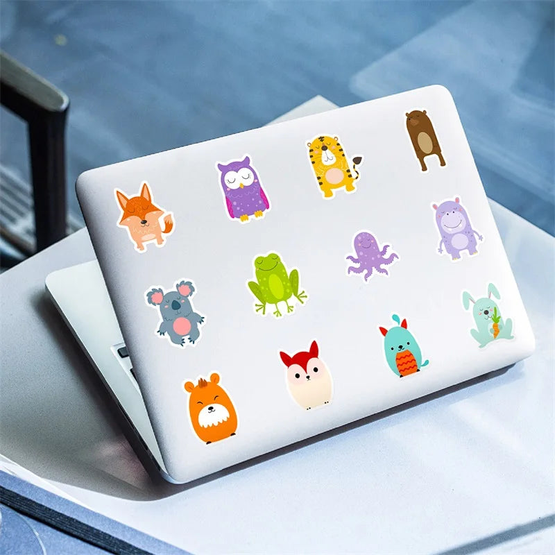 10/30/50PCS Kawaii Round Animal PVC Decoration Scrapbooking Sticker Aesthetic Child Korean Stationery School Supplies for Kids (Online Order Only)