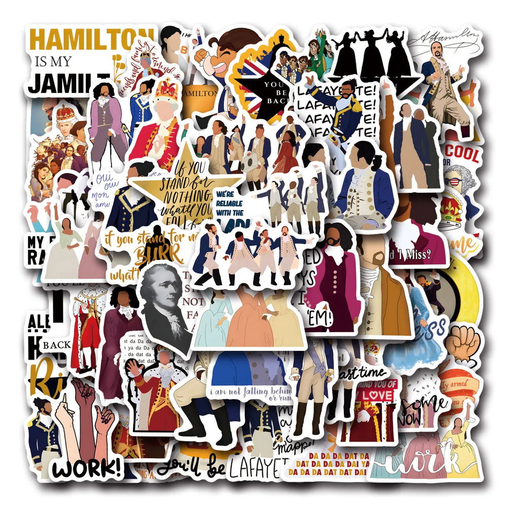 Hamilton Musical Stickers PVC Waterproof Skateboard Notebook Graffiti Toy 10/30/55PCS (ONLINE ORDER ONLY)