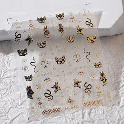 Black Cat Kitten Rabbit Cat's Paw Bowknot Tie Bunny Animals Love Heart Jelly Adhesive Nail Art Stickers Manicure Decal Wholesale (ONLINE ORDER ONLY)