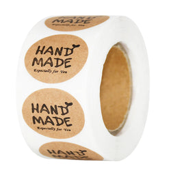 100-500pcs Handmade With Love Sticker Round Kraft Paper Adhesive Labels Baking Wedding Decoration Party Decoration Stickers (ONLINE ORDER ONLY)