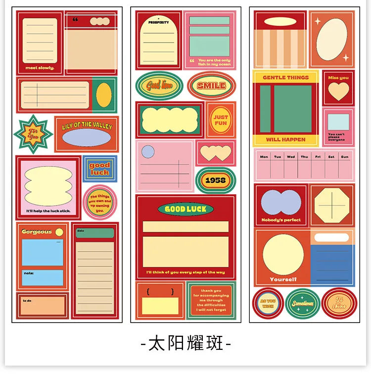 6pcs/lot Inspiration Records Series Writable Sticker Diary Scrapbooking Collage Sticky Note Decoration Sticker Kawaii Stationery (Online Order Only)