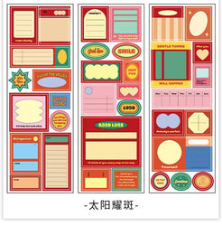 6pcs/lot Inspiration Records Series Writable Sticker Diary Scrapbooking Collage Sticky Note Decoration Sticker Kawaii Stationery (Online Order Only)