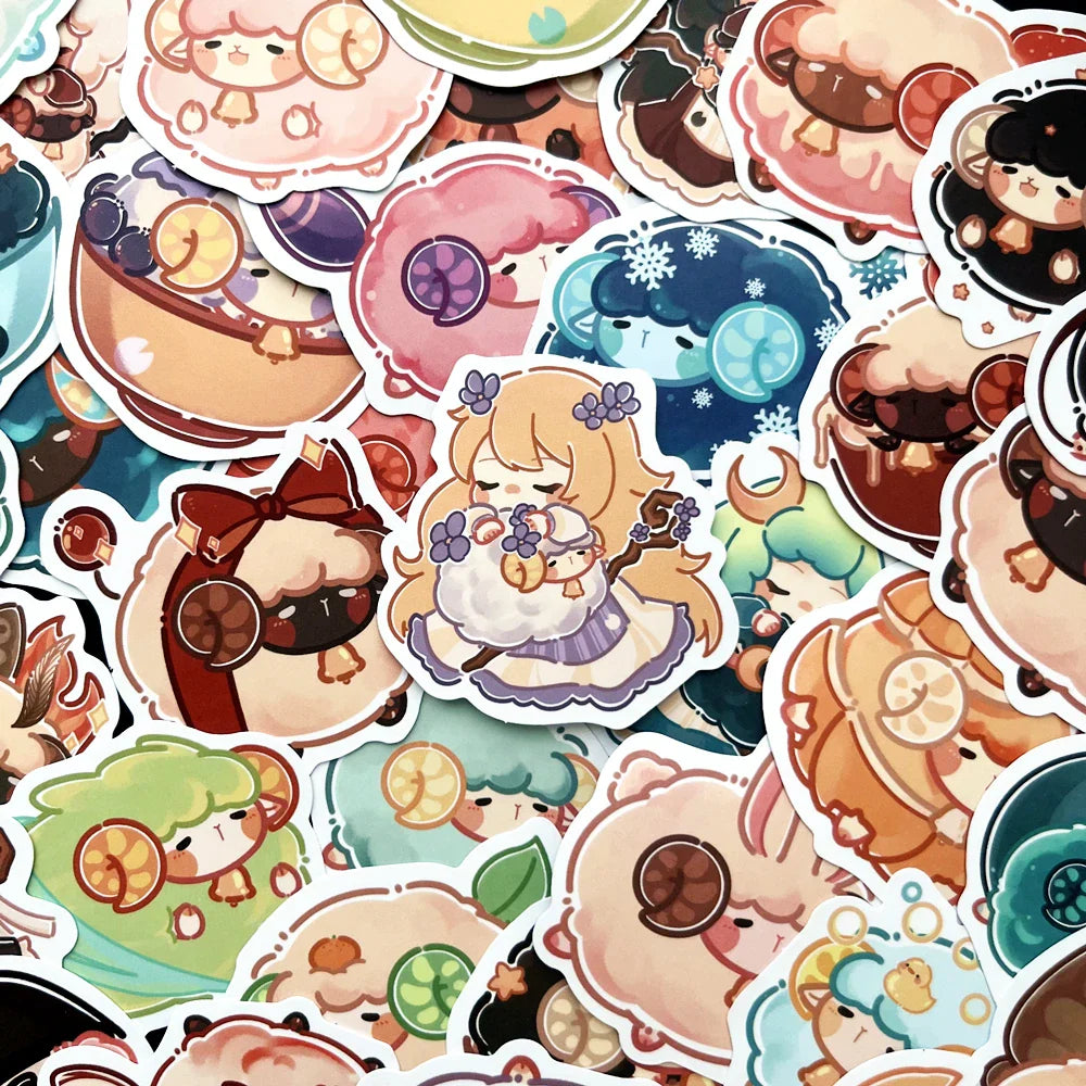 Kawaii Cartoon Sheep Stickers 10/50PCS for Luggage, Phone, Laptop, Kids Reward (Online Order Only)