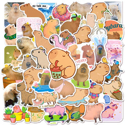 10/30/50PCS Funny Capybara Sticker Cute Cartoon Decals Toys For Kids DIY Stationery Laptop Phone Scrapbook Guitar Bike Sticker (Online Order Only)