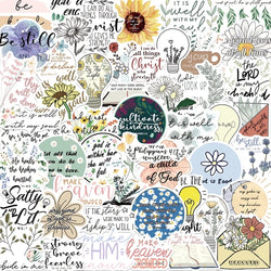 10/30/50pcs Jesus Christian Stickers Religious Bible Decals DIY Scrapbooking Notebook Skateboard Luggage Laptop Phone Sticker (Online Order Only)