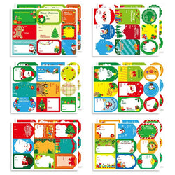 108Pcs/12Sheets Santa Claus Christmas Tree Elk Candy Bag Sealing Sticker Gift Box Name Tags Xmas New Year Present Label Sticker (ONLINE ORDER ONLY)