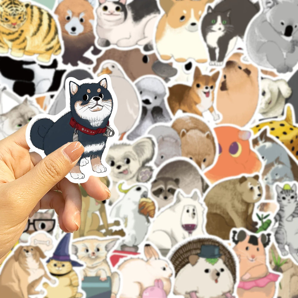 50PCS Mixed Animals Rabbit Panda Cat Sticker Aesthetic DIY Korean Stationery Decoration Scrapbooking School Supplies (ONLINE ORDER ONLY)