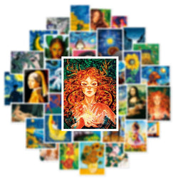 Oil Painting Stickers 10/30/50PCS Waterproof Decals for Luggage, Fridge, Laptop (ONLINE ORDER ONLY)