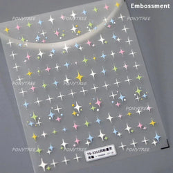 Hollow Out Black Gold Star Starburst Round Dot Night-time Tiny Spot Self Adhesive Nail Art Stickers Manicure Decals Wholesale (ONLINE ORDER ONLY)