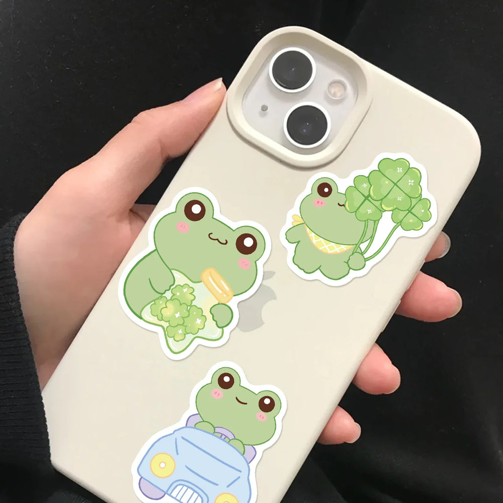50Pcs Energetic Frog Stickers Waterproof Cute Animals Sticker Scrapbooking Skateboard Luggage Water Bottle Decals (ONLINE ORDER ONLY)