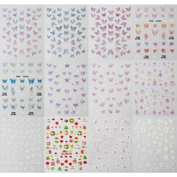 1pcs Pink Christmas Nail Stickers Shiny Shell Light Nail Art Parts Stickers Cute Snowflakes Star Wreath Nail Decorations Decals* (ONLINE ORDER ONLY)