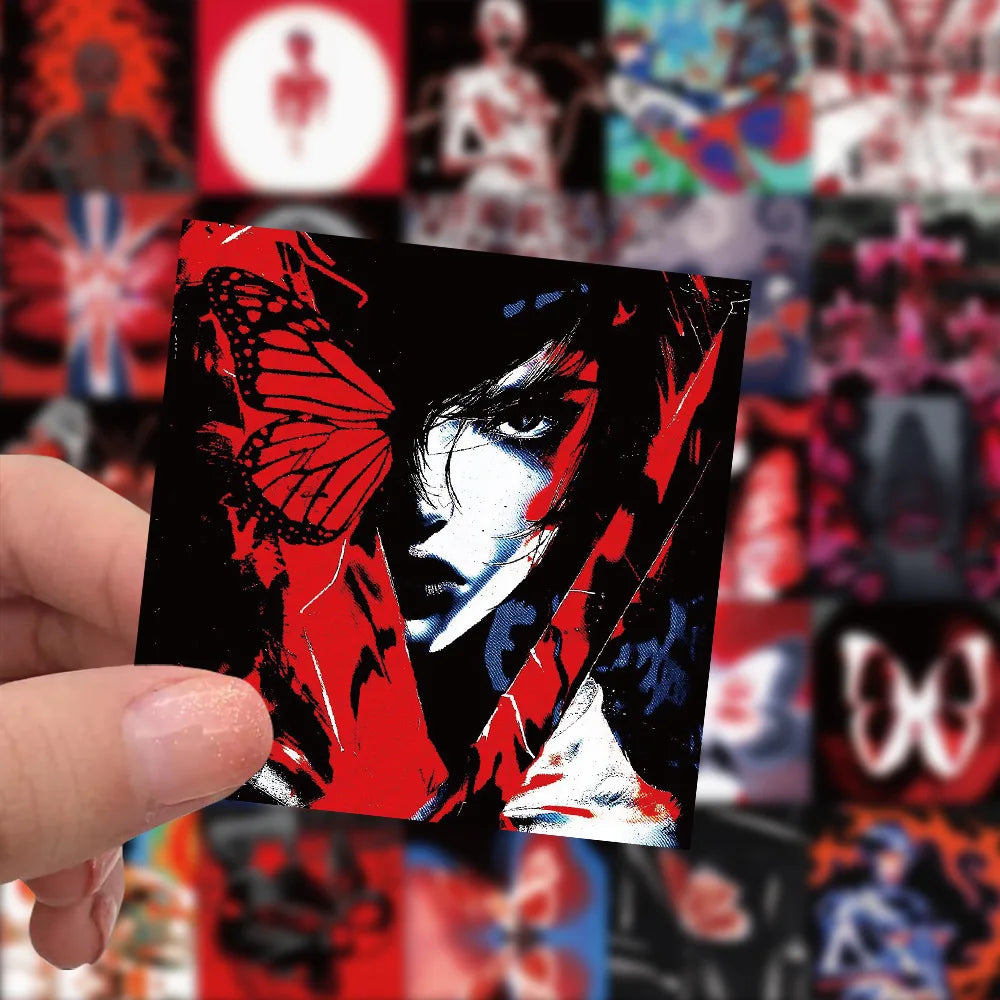 Red Cartoon Stickers Aesthetic Graffiti Decals Laptop Phone Guitar Bike Skateboard Waterproof (ONLINE ORDER ONLY)