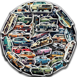 50pcs Car Cartoon Stickers Vehicle Diverse Designs Waterproof PVC Sticker Decals for Luggage Journals Computer Decals (ONLINE ORDER ONLY)