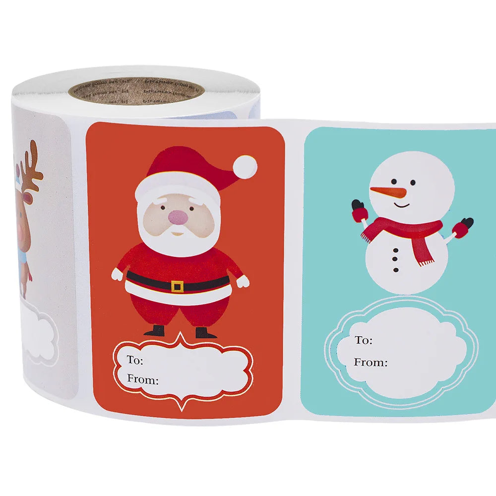 50-250Pcs Christmas Snowman Adhesive Labels Stickers Decoration Paper Scrapbooking Seal Thank You Stickers Stationery Supplies (Online Order Only)