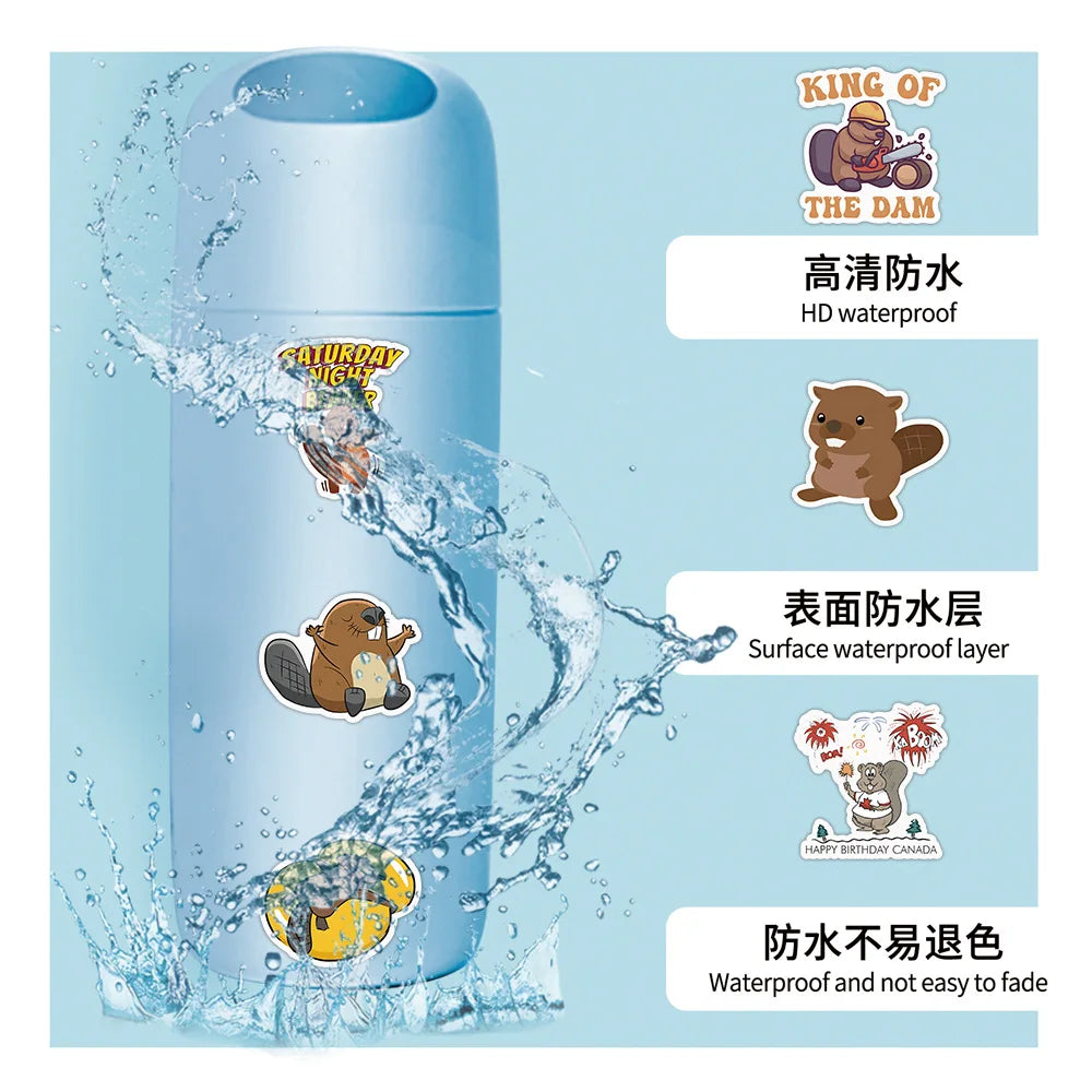 10/30/50PCS Cute Eurasian Beaver Stickers Cartoon Animal Decals Toys For Kids DIY Skateboard Car Laptop Luggage Bike Wall Decals (Online Order Only)