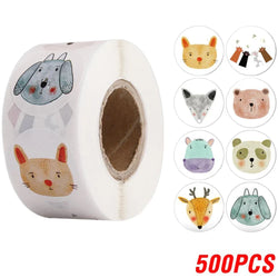 100-500pcs Cartoon Animal Children Sticker Label Thank You Cute Toy Game Sticker DIY Gift Sealing Label Decoration Supplies (Online Order Only)