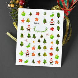 Christmas Greenery Nail Stickers Xmas Holly Animal Penguin Candy Winter Sliders Decor 2024 Holiday Decals Manicure Tips Foils *& (ONLINE ORDER ONLY)
