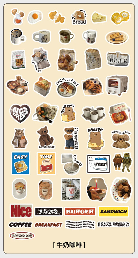 50pcs/lot Korean ins Scrapbook Stickers Life Projector Series Art Craft Sticker Decorative Diary Planner Cute Stationery Sticker (ONLINE ORDER ONLY)