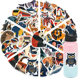 50PCS Funny Cartoon Animals Graffiti Stickers DIY Bike Travel Luggage Guitar Laptop Waterproof Cool Decal Sticker Gift (Online Order Only)