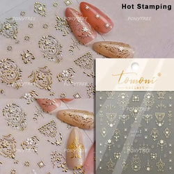 Baroque Figure Flower Totem Geometric Star Love Heart Hot Stamping Embossed Relief Self Adhesive Nail Art Sticker Manicure Decal (ONLINE ORDER ONLY)