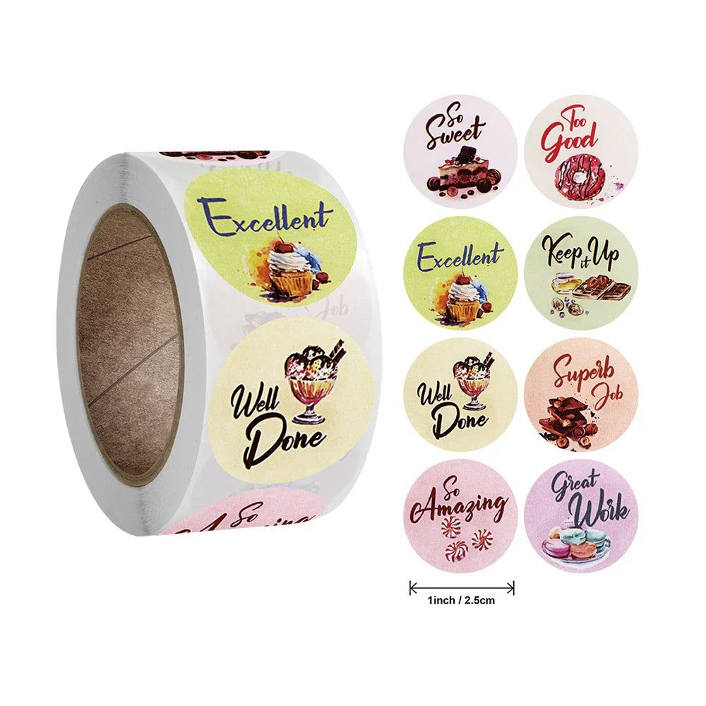 500pcs/roll Animal Cartoon Stickers Kids Toy Stickers Various Cute Design Patterns School Teacher Reward Stationery Stickers (ONLINE ORDER ONLY)