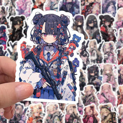 10/30/60PCS ACGN Girl Cartoon Stickers Cute Girl Sticker Cool Enlisted Woman Decals Luggage Laptop Car Bike Skateboard Kids Toy (ONLINE ORDER ONLY)