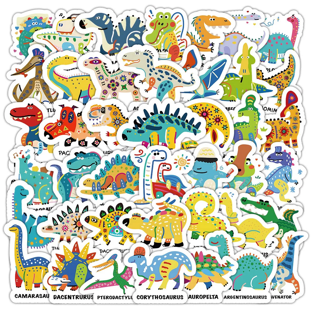 Cute Dinosaur Stickers for Phone, Laptop, Luggage, Skateboard - 63PCS (Online Order Only)