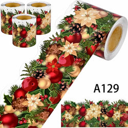 18M/roll Christmas New Year Decoration Window Paper Sticker for Party Stationery Scrapbooking Notice Board Frame Decor Stickers (Online Order Only)