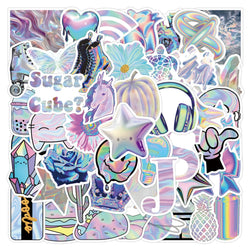 Iridescent Cartoon Stickers Waterproof DIY Laptop Phone Cup Scrapbook Graffiti Gift (ONLINE ORDER ONLY)