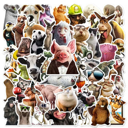 Zoo Animal Stickers for Scrapbook, Water Bottle, Phone, Laptop, Guitar, Teaching Toy - 10/25/50pcs (ONLINE ORDER ONLY)