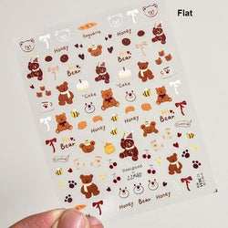 Lovely Dog Puppy Dream Heart Flower Star Pizza Food Sugar Skewers Strawberry Desserts Adhesive Nail Art Stickers Manicure Decals (Online Order Only)