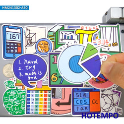 20/30/50Pieces Funny Science Graffiti Maths Formula Stickers for Phone Scrapbook Stationery Luggage Bike Car Laptop Sticker Toys (Online Order Only)