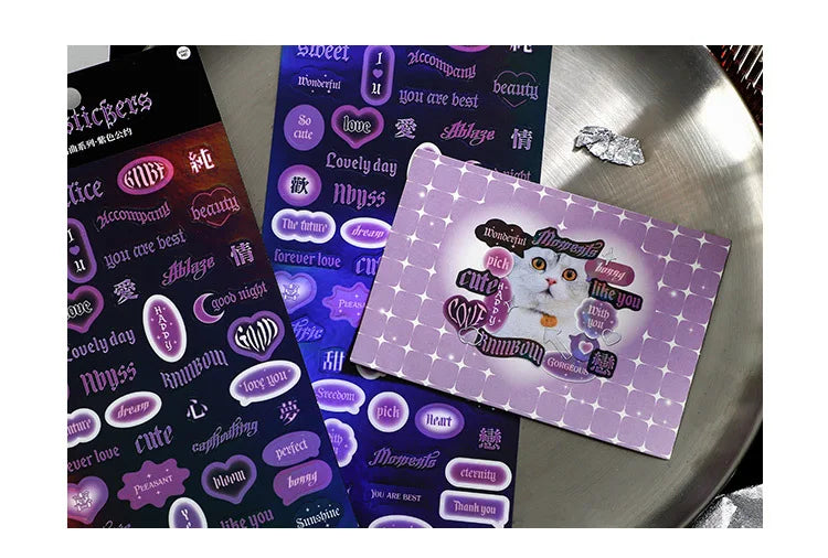 Korea Ins Sweet Love Chain Dialog Decorative Stickers Hand Account Idol Card DIY Material Sticker Personalized Kawaii Stationery (ONLINE ORDER ONLY)