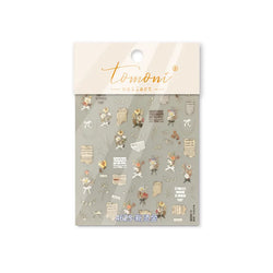 Pale Flower Bouquet Label Bowknot Stationery Sunflower Daisy Leaf 3D Self Adhesive Nail Art Stickers Rhinestone Manicure Decals (Online Order Only)