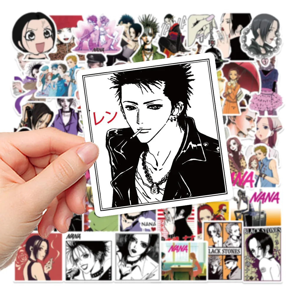 50PCS Anime NANA Stickers Cool Graffiti Decals DIY Decoration for Phone Laptop Stationery PVC Waterproof Sticker Toys Gift (Online Order Only)