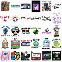 10/30/60PCS Chat Gpt Stickers Program Cartoon Decals Decoration DIY Laptop Scrapbook Phone Fridge Bike PVC Waterproof Graffiti (ONLINE ORDER ONLY)