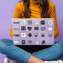 10/30/60PCS Ins Style Black Purple Stickers Aesthetic Cartoon Graffiti Toys DIY Fridge Skateboard Helmet Phone Wall Decals Toys (ONLINE ORDER ONLY)