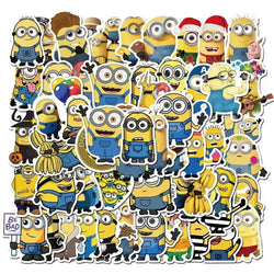 50pcs Despicable Me Minions Cartoon Stickers Kawaii Funny Decals for Suitcase & Handbook (Online Order Only)