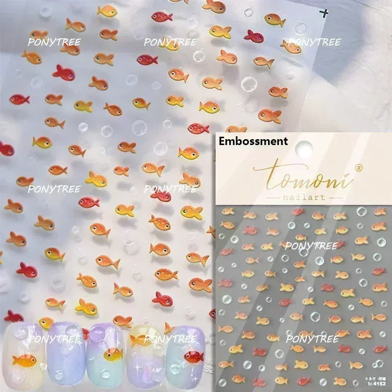 Beach Colourful Conch Dolphin Shell Starfish Jellyfish Star Summer Sea Wave Vacation Mode Water Bubble Nail Art Stickers Decals (Online Order Only)