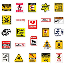 10/30/50PCS Warning Slogans PVC Sticker Aesthetic DIY Children's Decoration Scrapbooking Stationery School Supplies for Kids (ONLINE ORDER ONLY)