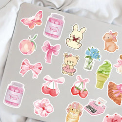 50PCS Kawaii Pink Sticker Aesthetic PVC School Stationery Children's Sketchbook Diary Laptop Scrapbook Supplies for Kids (ONLINE ORDER ONLY)