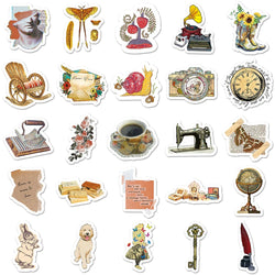 10/30/50PCS Retro Cartoon Graffiti Stickers Aesthetic DIY Decorative Notebook Bike Suitcase Laptop Fridge Stationery Decals Toy (ONLINE ORDER ONLY)