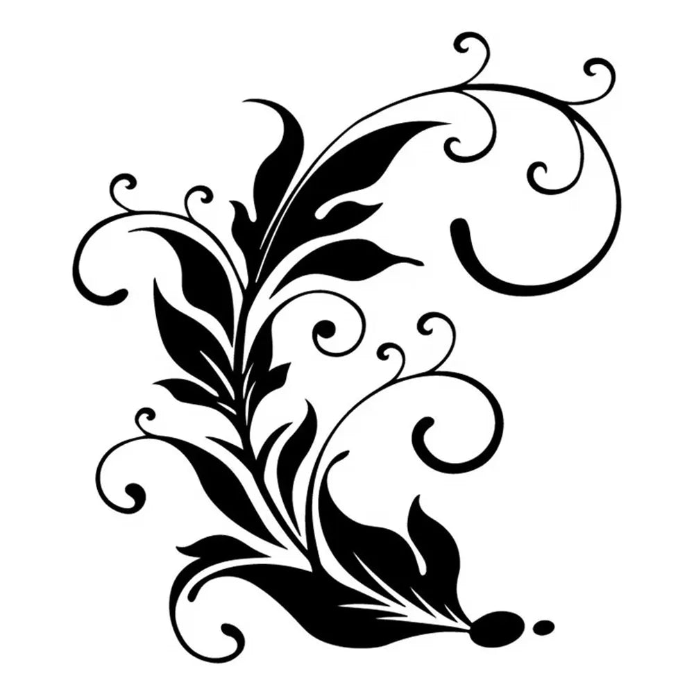 Leaf Swirl Art Window Decals Fashion Whole Body Decoration Car  Stickers (Online Order Only)